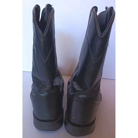 Old West Men's Boots SRM4010 Leather Black 11D Pull On Western Cowboy Giddy Up - Picture 9 of 13